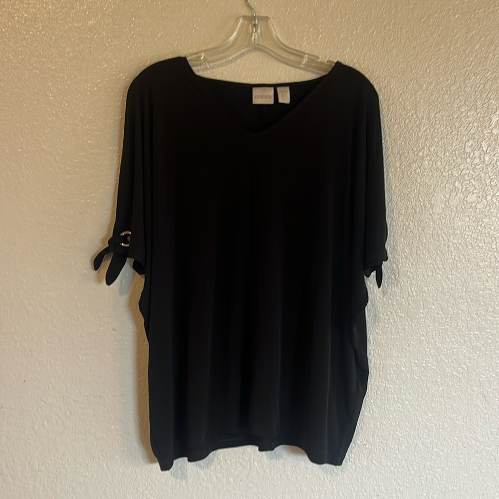Chico’s Black Cold Shoulder Top Size S/M